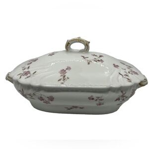 Antique Haviland Limoges Gerald, Dufraesseix & Morel Covered Floral Veg. Dish